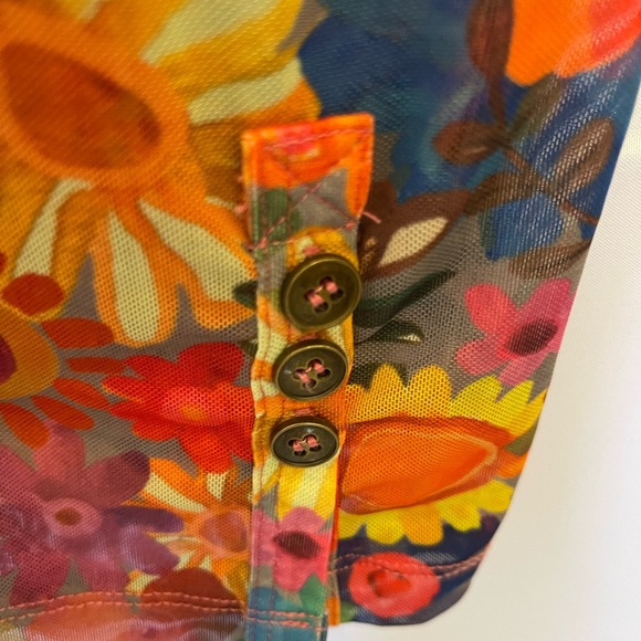 NATURAL LIFE Multicolor Floral Sheer Blouse - Picture 2 of 3